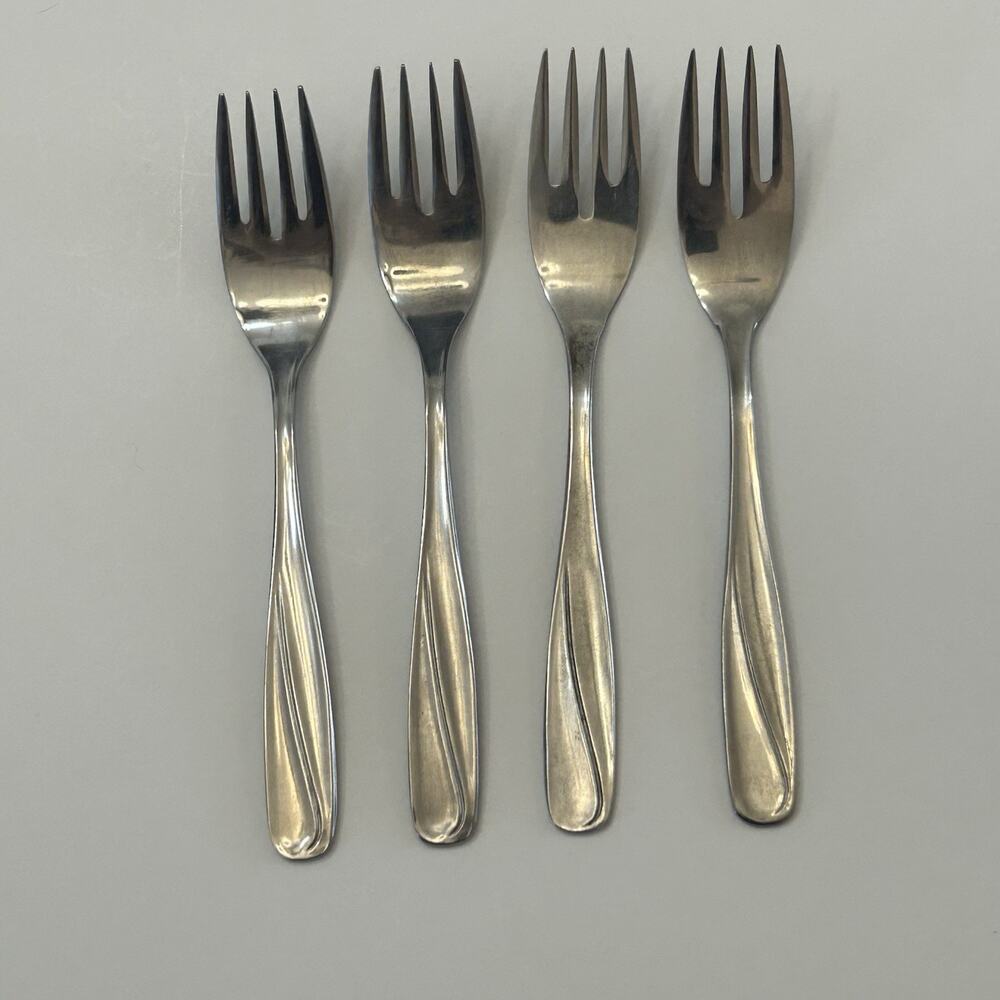CG Flatware Dessert/Salad Forks Cg5 Pattern Glossy Stainless JAPAN Set of 4 VTG